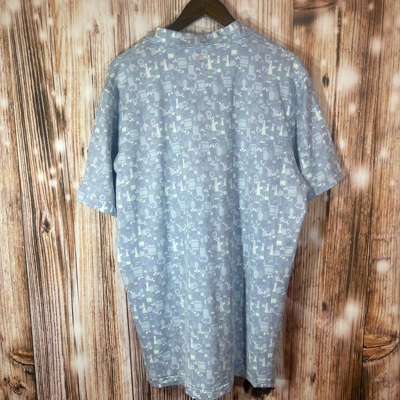 Peter Millar Crown Crafted Patterned Polo Shirt XL Blue Chabl NWT - Picture 5 of 6